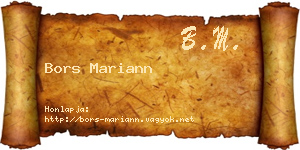 Bors Mariann névjegykártya