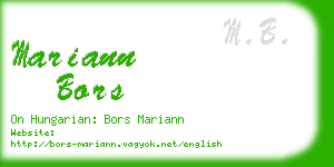 mariann bors business card